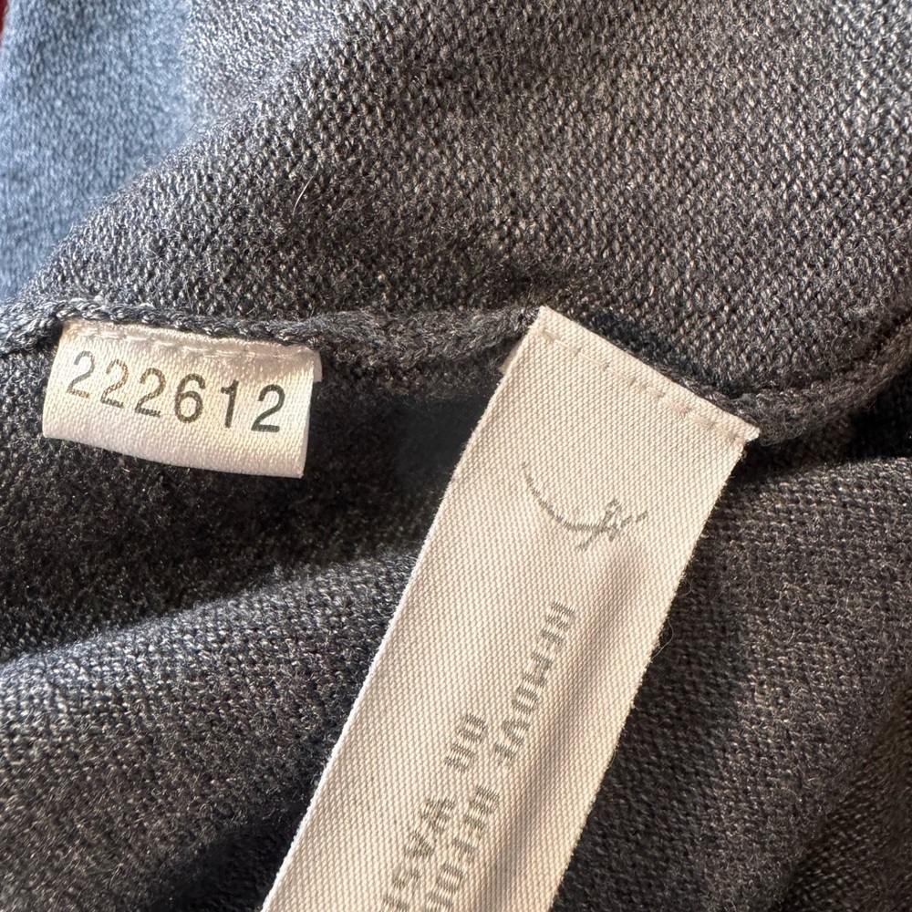 Ann Taylor Charcoal Knit Front Button Silk Blend Sweater Medium - Picture 4 of 8